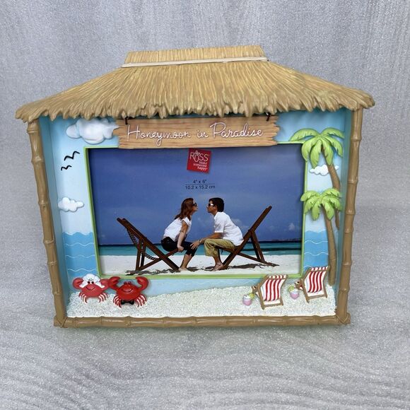 Russ Honeymoon Suite Shadow Box Frame 4x6 Honeymoon in Paradice Wedding Gift NEW - Picture 2 of 7